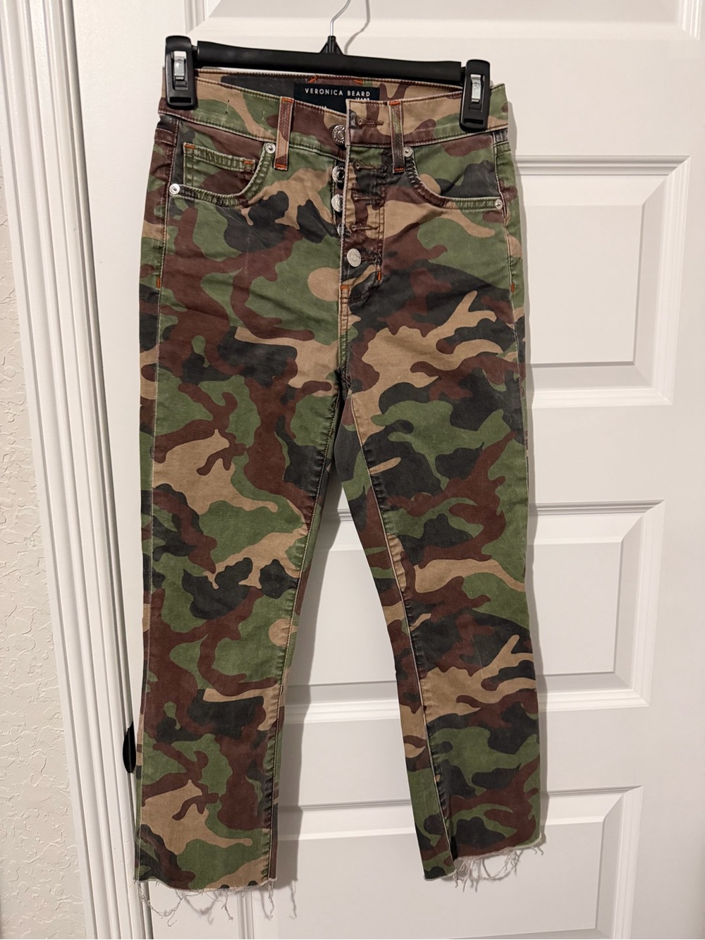 Veronica Beard Camo Skinny Jeans in Green and Brown